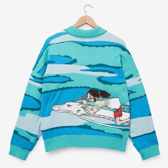 BoxLunch Studio Ghibli Spirited Away Chihiro & Haku Scenic Cardigan XS Juniors - Picture 2 of 12